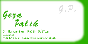 geza palik business card